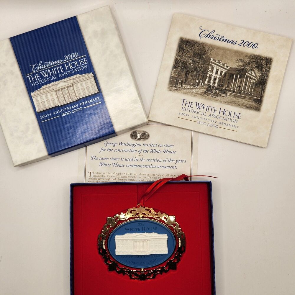 2000 The White House Historical Association Christmas Ornament in Box & COA